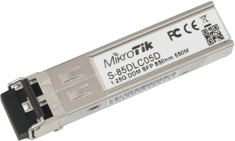 Crescent Enterprises Mikrotik S 85Dlc05D Is A 1.25G Sfp Transceiver With A 850Nm Dual Lc Connector, For Up To 550 Meter Multi Mode Fiber Crescent Enterprises Mikrotik S 85Dlc05D Is A 1.25G Sfp Transceiver With A 850Nm Dual Lc Connector, For Up To 550 Meter Multi Mode Fiber